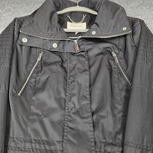 BCBGeneration Black Wind Breaker Jacket Quilted Mixed Media Size Large